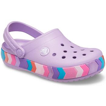 Crocs Crocband Chevron Beaded Clog Fialove - Detske Dreváky